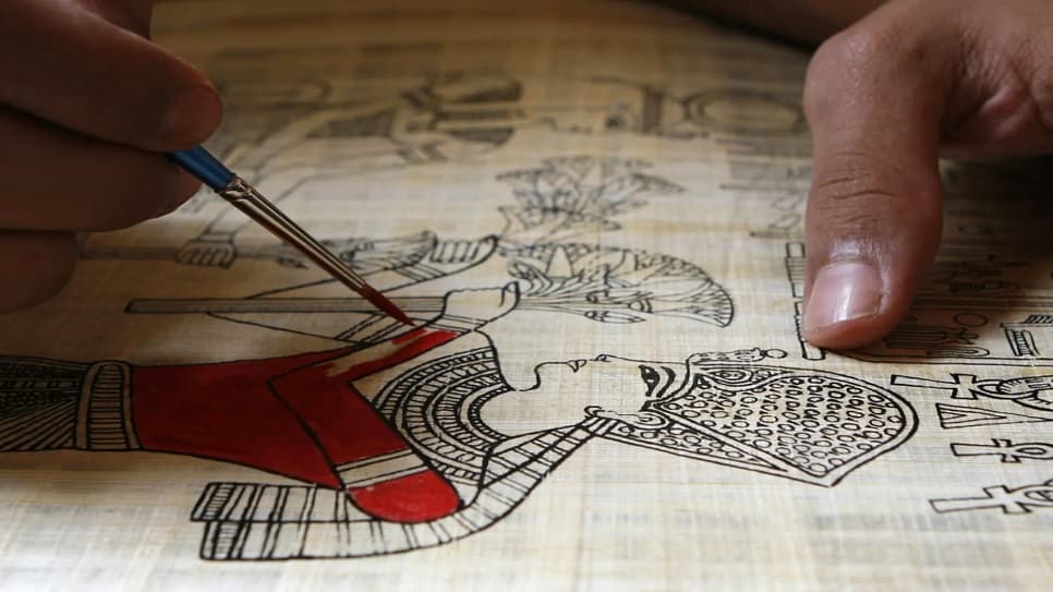 Quy trình làm giấy truyền thống Papyrus